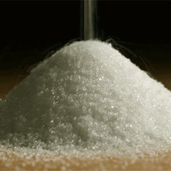 A pile of granulated white sugar